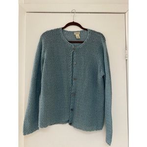 L.L Bean Knit Thrifted Knit Blue Cardigan